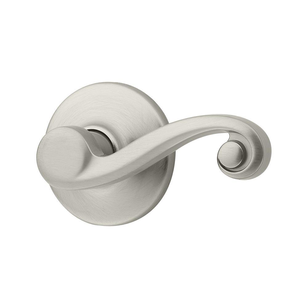 Lido Satin Nickel Passage Hall/Closet Door Lever Featuring Microban Antimicrobial Technology - Super Arbor