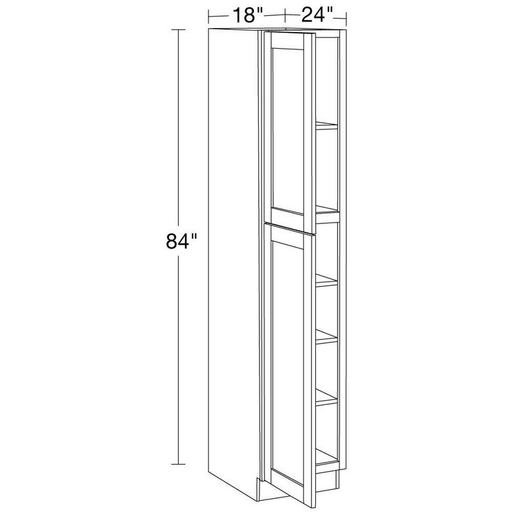 Home Decorators Collection Washington 18 in. W x 24 in. D x 84 in. H Assembled Plywood Pantry Kitchen Cabinet in Valiant Onyx with Soft Close LH