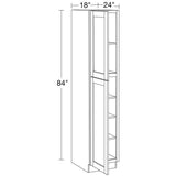 Home Decorators Collection Washington 18 in. W x 24 in. D x 84 in. H Assembled Plywood Pantry Kitchen Cabinet in Valiant Onyx with Soft Close LH