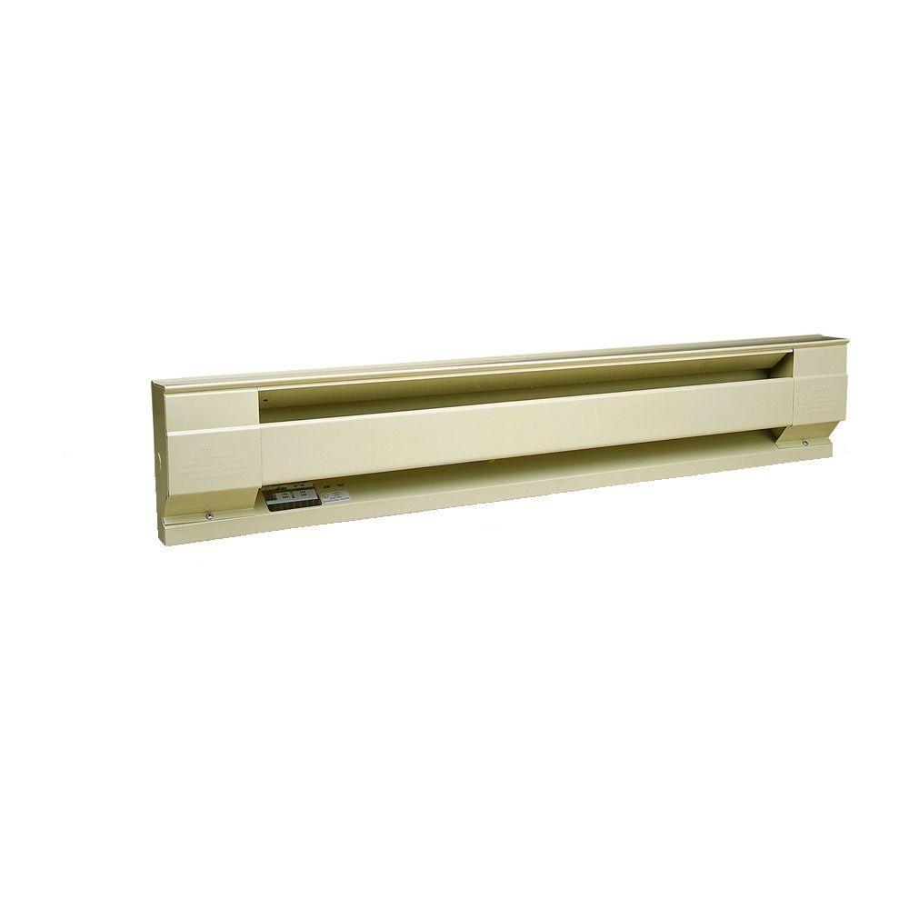 96 in. 2,500-Watt 240/208-Volt Electric Baseboard Heater in Almond - Super Arbor