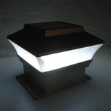 Relightable Solar 4 in. x 4 in. Black Vinyl Outdoor Post Cap Deck Lights (4-Pack) - Super Arbor