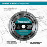 Makita 7 in. Continuous Rim Diamond Blade for General Purpose (A-95087)