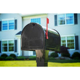 Marshall Large, Locking, Steel, Post-Mount Mailbox, Black - Super Arbor