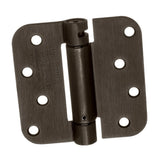 4 in. x 4 in. Satin Nickel 5/8 in. Radius Adjustable Spring Door Hinge (2-Pack) - Super Arbor