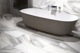 Style Selections Sovereign Stone Pearl 12-in x 24-in Glazed Porcelain Marble Stone Look Floor Tile