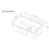All-in-One Drop-In Stainless Steel 27 in. 4-Hole Single Bowl Kitchen Workstation Sink with Faucet and Accessories - Super Arbor
