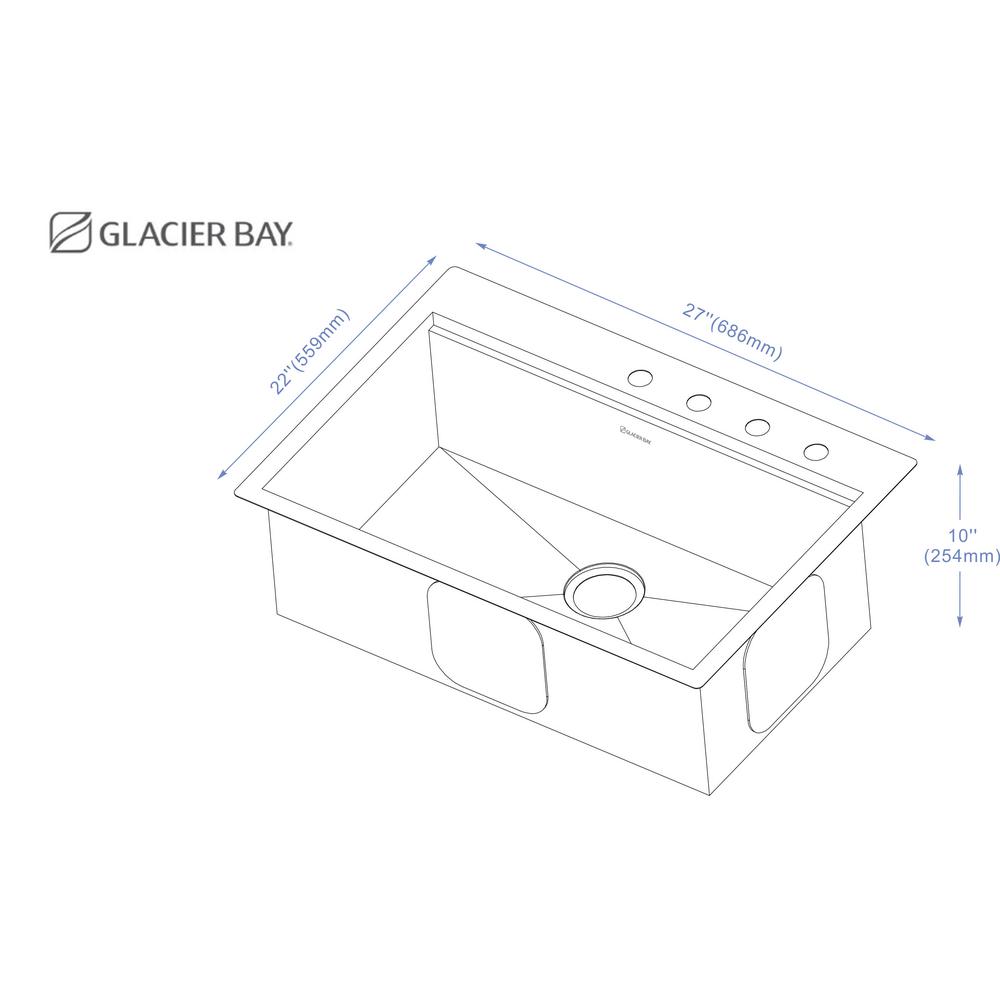 All-in-One Drop-In Stainless Steel 27 in. 4-Hole Single Bowl Kitchen Workstation Sink with Faucet and Accessories - Super Arbor