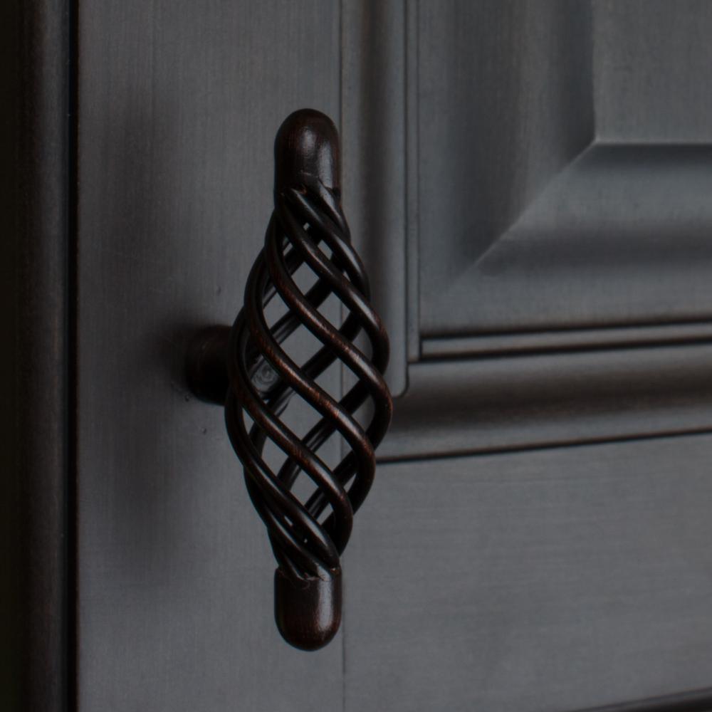 3 in. Long Rustic Bronze T-Handle Birdcage Cabinet Knobs (10-Pack) - Super Arbor