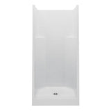 Everyday Smooth Tile 36 in. x 36 in. x 76 in. 1-Piece Shower Stall with Center Drain in White - Super Arbor