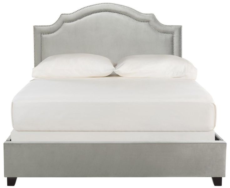 Safavieh Theron Gray Queen Upholstered Bed