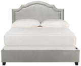 Safavieh Theron Gray Queen Upholstered Bed