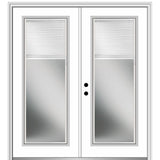 60 in. x 80 in. Internal Blinds Left-Hand Inswing Full Lite Clear Glass Painted Steel Prehung Front Door - Super Arbor