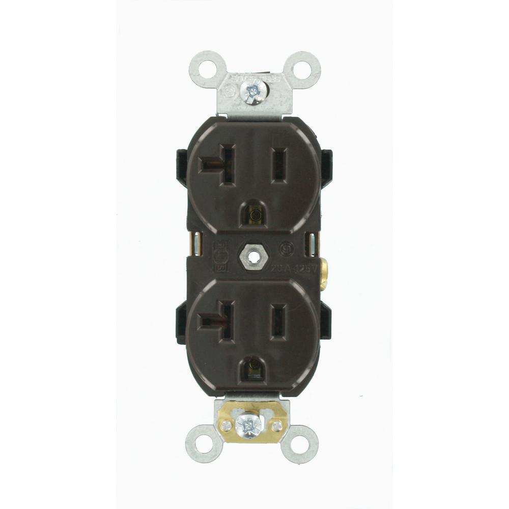 20 Amp Industrial Grade Heavy Duty Self Grounding Duplex Outlet, Ivory - Super Arbor