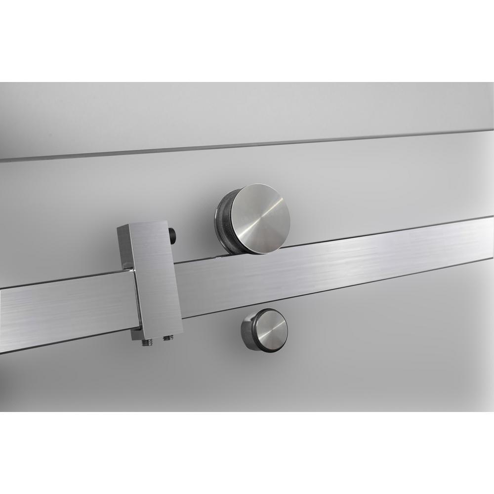 Moselle 56 in. to 60 in. x 60 in. Completely Frameless Sliding Tub Door with Frosted Glass in Stainless Steel - Super Arbor