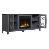 Clarion 54 in. Media Console Electric Fireplace in Cool Gray - Super Arbor