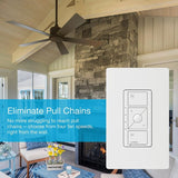 Lutron Single-Pole Caseta Wireless Smart Fan Speed Control, White