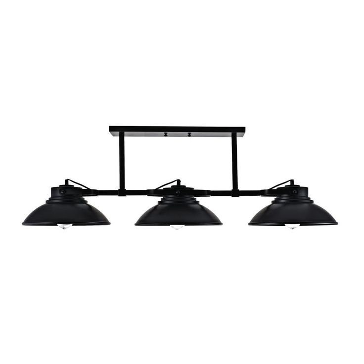 3-Light Contemporary Barnyard Medium Outdoor Hanging Chandelier, Black