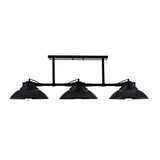 3-Light Contemporary Barnyard Medium Outdoor Hanging Chandelier, Black