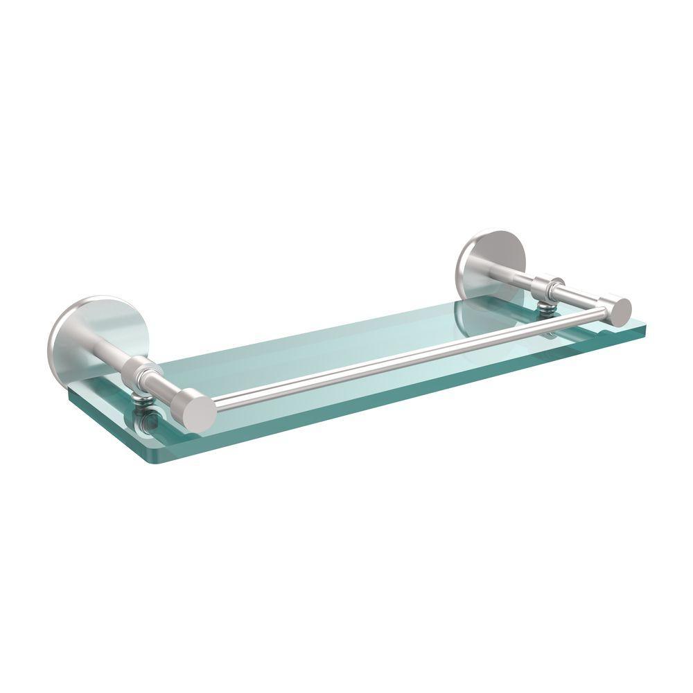 16 in. L x 3 in. H x 5 in. W Clear Glass Bathroom Shelf with Gallery Rail in Oil Rubbed Bronze - Super Arbor