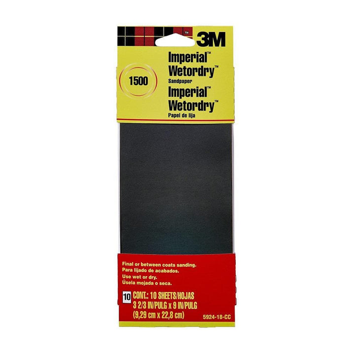 3M Imperial Wetordry 3-2/3 in. x 9 in. 1500 Grit Sandpaper ((10-Pack) (Case of 18))