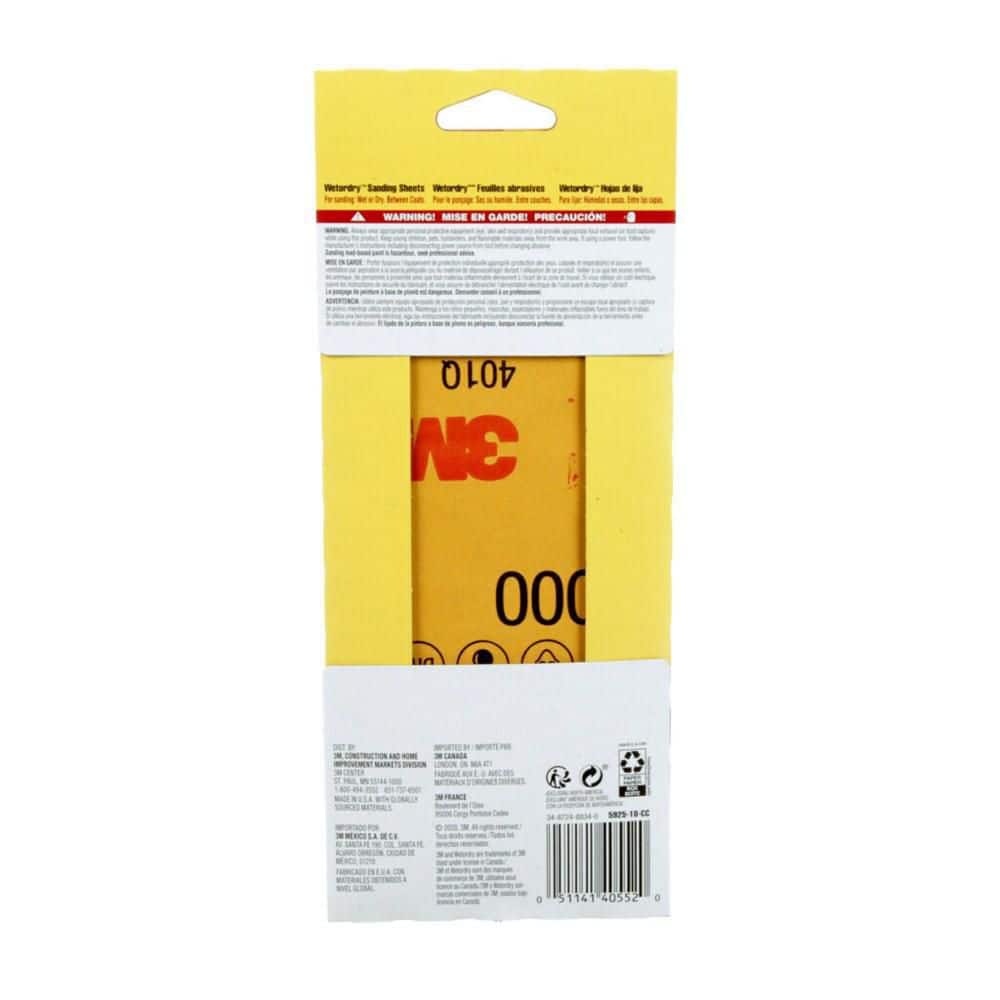 3M 3.7 in. x 9 in. Ultra Fine 2000-Grit Sheet Sandpaper (10-Sheets/Pack)