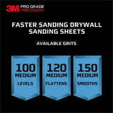 3M Pro Grade 4-3/16 in. x 11-1/4 in. 120-Grit Drywall Sanding Sheet (5-Pack)