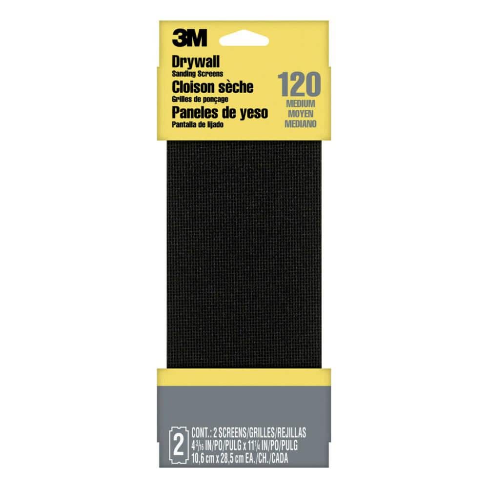 3M 4-3/16 in. x 11-1/4 in. 100 Grit Medium Drywall Sanding Screens (2-Pack)