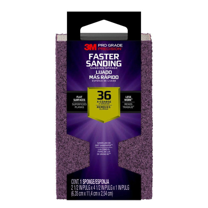 3M Pro Grade Precision 2-1/2 in. x 4-1/2 in. x 1 in. 36-Grit X-Coarse Block Sanding Sponge