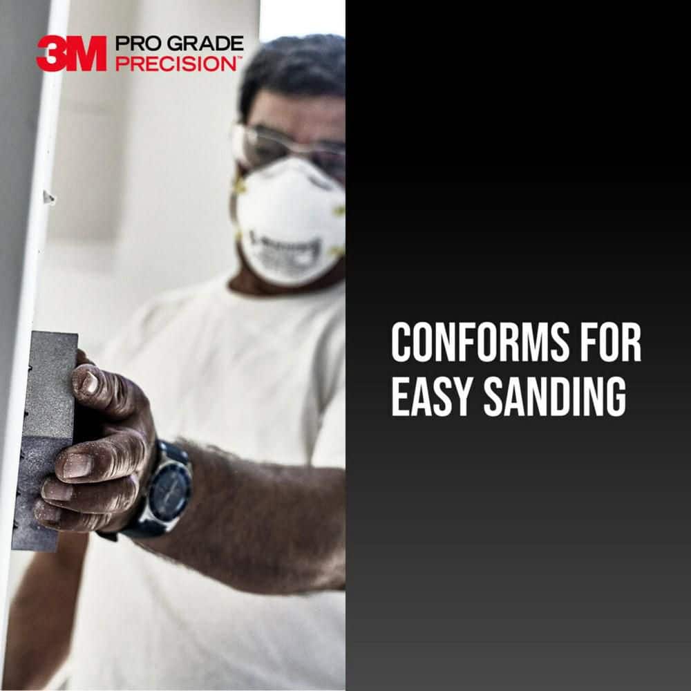 3M Pro Grade Precision 4-1/2 in. x 2-1/2 in. x 1 in. 120-Grit Fine Dust Channeling Sanding Sponge