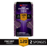 3M Pro Grade Precision 4-1/2 in. x 2-1/2 in. x 1 in. 120-Grit Fine Dust Channeling Sanding Sponge (2-Pack)
