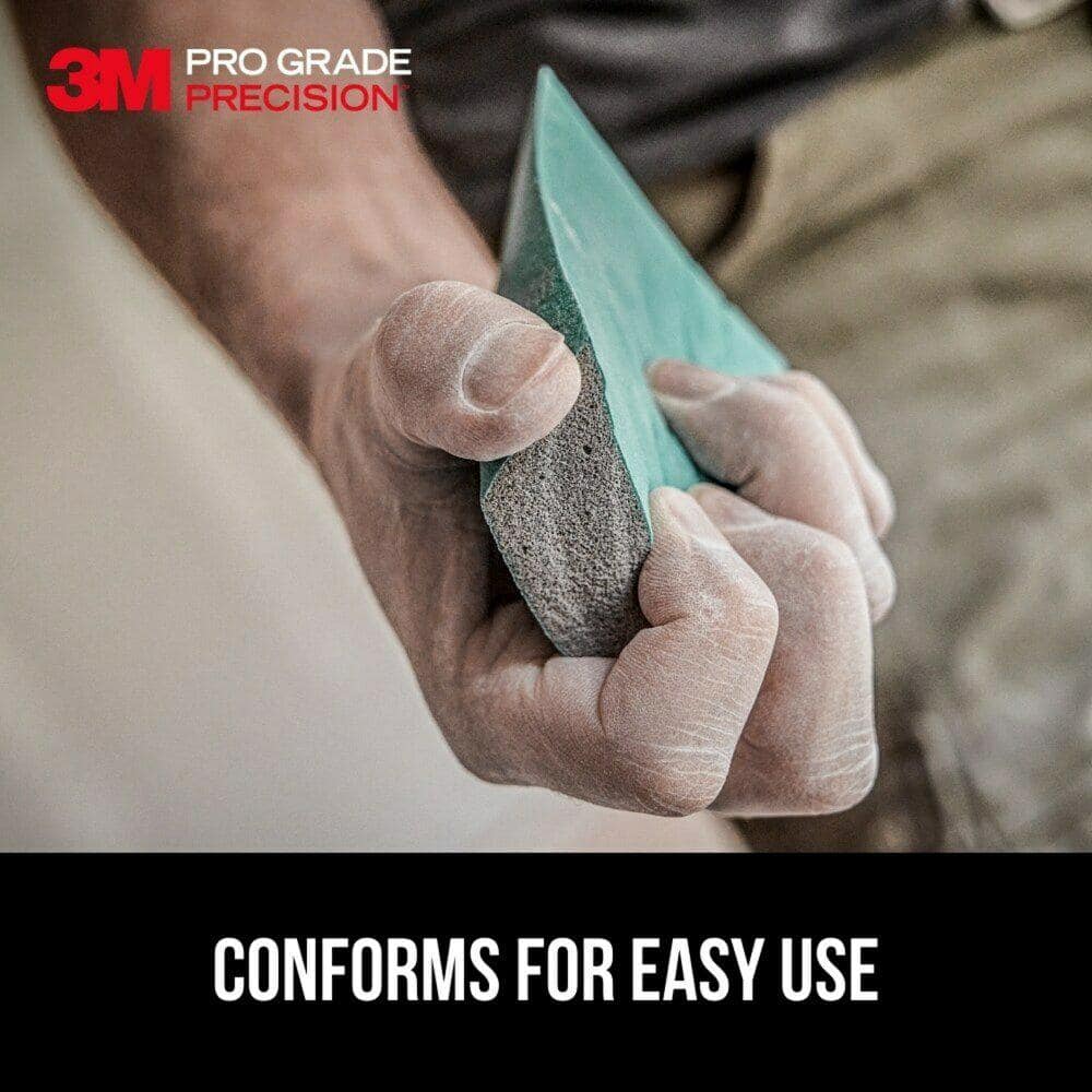 3M 2.5 in. x 4.5 in. x 1 in. 120 Fine Grit Pro Grade Angled Drywall Sanding Sponge