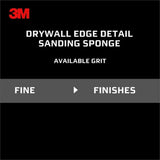 3M 2 7/8 in. x 8 in. x 1 in. Fine Extra Large Angled Drywall Sanding Sponge