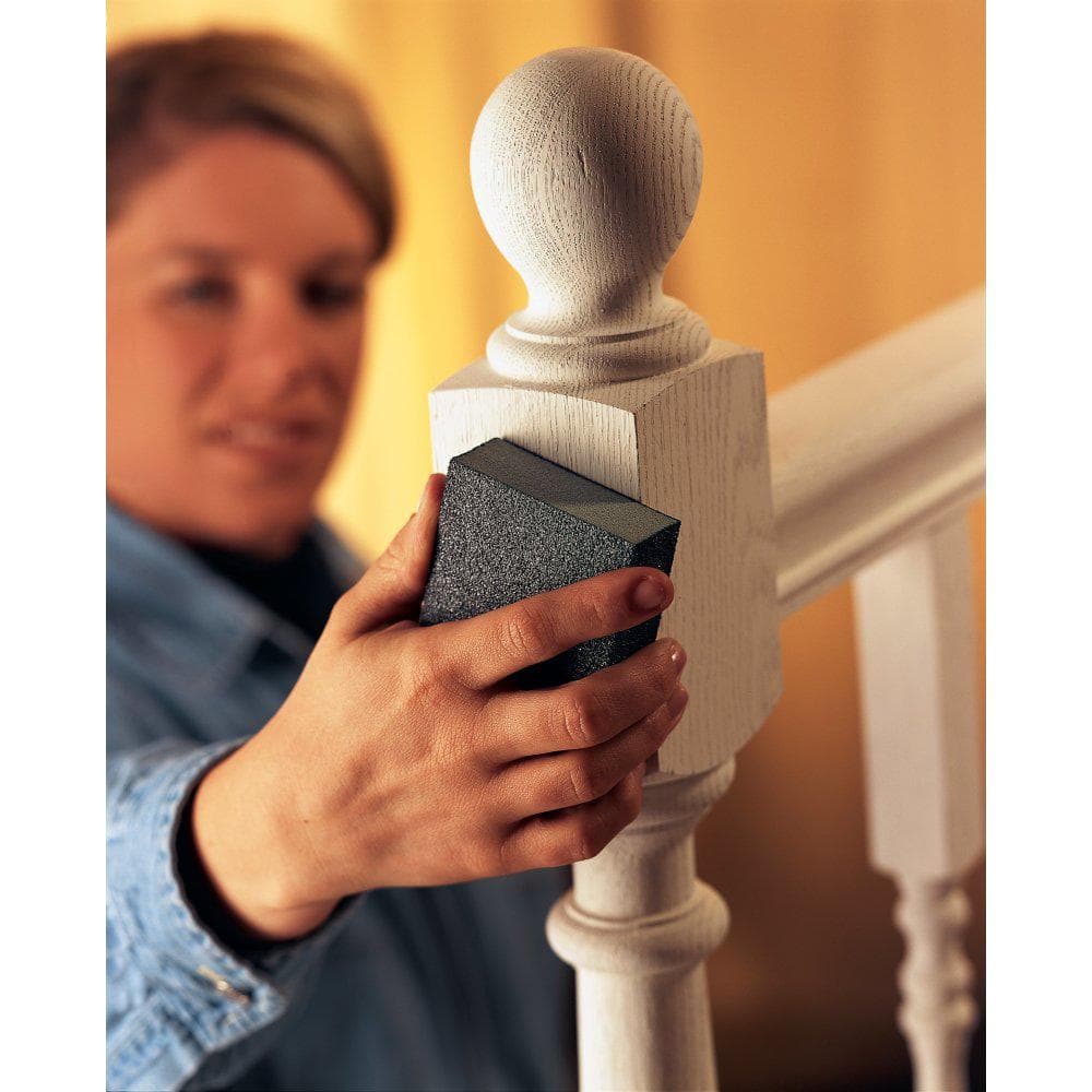 3M 3-3/4 in. x 2-5/8 in. x 1 in. 100 Grit Fine Sanding Sponge Block (12-Pack)