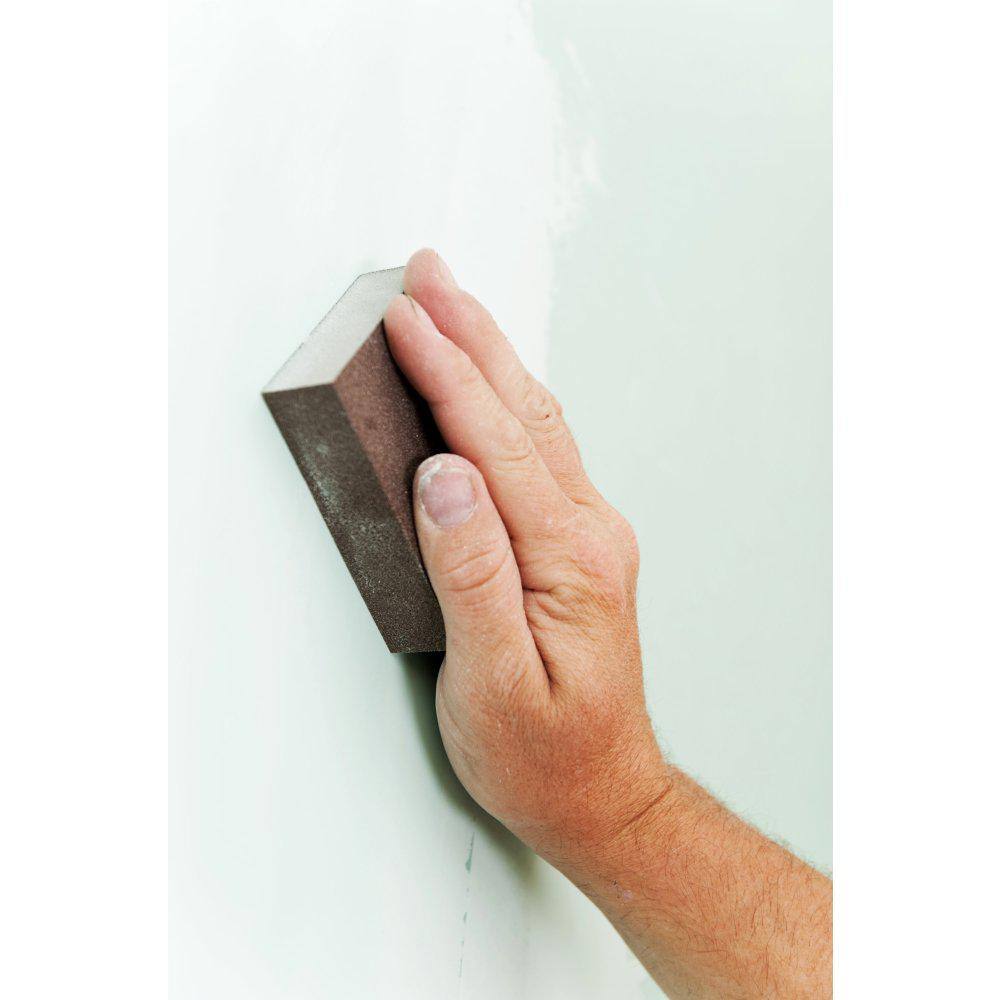 3M 2-7/8 in. x 4-7/8 in x 1 in. 100 Grit Single Angle General Purpose Sanding Sponge, Fine (12 Pack)