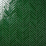 Wabi Sabi Emerald Green 1.5x9 Crackled Glossy Ceramic Tile by Lux Tile