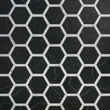 Sagon Nero Black 9" Hexagon Matte Porcelain Tile - Lux Tile