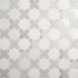 Lux Tile Parma White Polished Star and Matte Cross 6" Terracotta Look Porcelain Tile