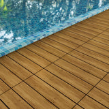ARK DESIGN 1 ft. x 1 ft. Quick Deck Tile Outdoor Solid Pine Wood Deck Tile Primed in Natural Grain (10 sq. ft. Per Box)