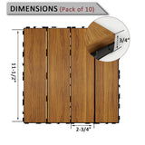ARK DESIGN 1 ft. x 1 ft. Quick Deck Tile Outdoor Solid Pine Wood Deck Tile Primed in Natural Grain (10 sq. ft. Per Box)