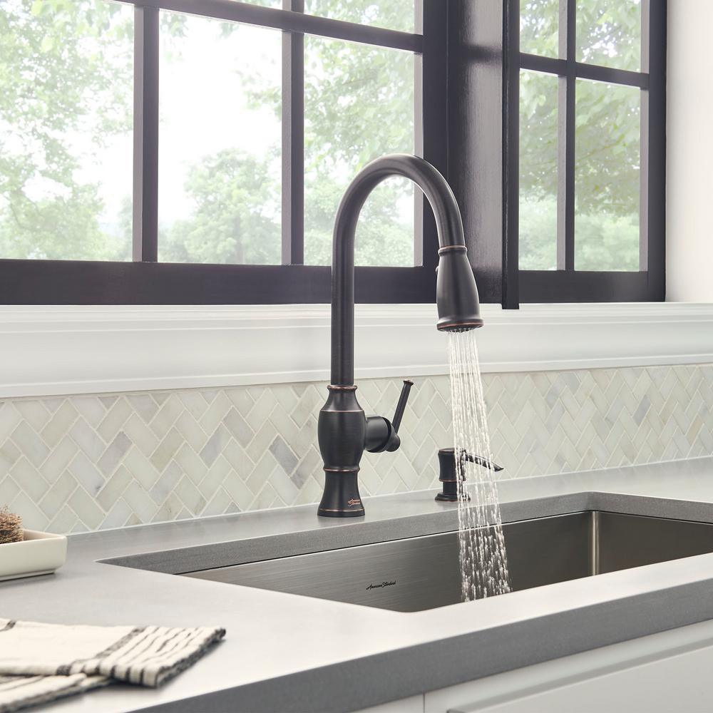 Marchand Single Handle Pull-Down Sprayer Kitchen Faucet in Legacy Bronze - Super Arbor