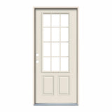 32 in. x 80 in. 12 Lite Primed Steel Prehung Right-Hand Inswing Back Door - Super Arbor