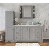 Hawthorne 16 in. W x 22 in. D x 65 in. H Linen Cabinet in Twilight Gray - Super Arbor