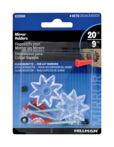 Hillman AnchorWire Mirror Heavy Duty Mirror Holder, 1 lb Capacity, 4-Pack