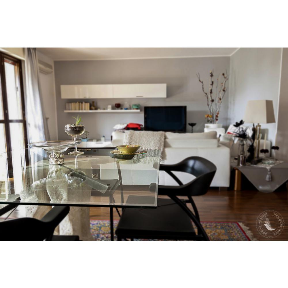 32 in. Clear Square Glass Table Top 1/2 in. Thick Bevel Polish Tempered Radius Corners - Super Arbor