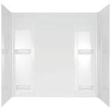 Delta Pro-Series 60 in. W x 57 in. H 5-Piece Glue-Up Tub Surround, High Gloss White
