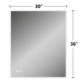30 in. x 36 in. LED Lighted Single Frameless Bathroom Mirror