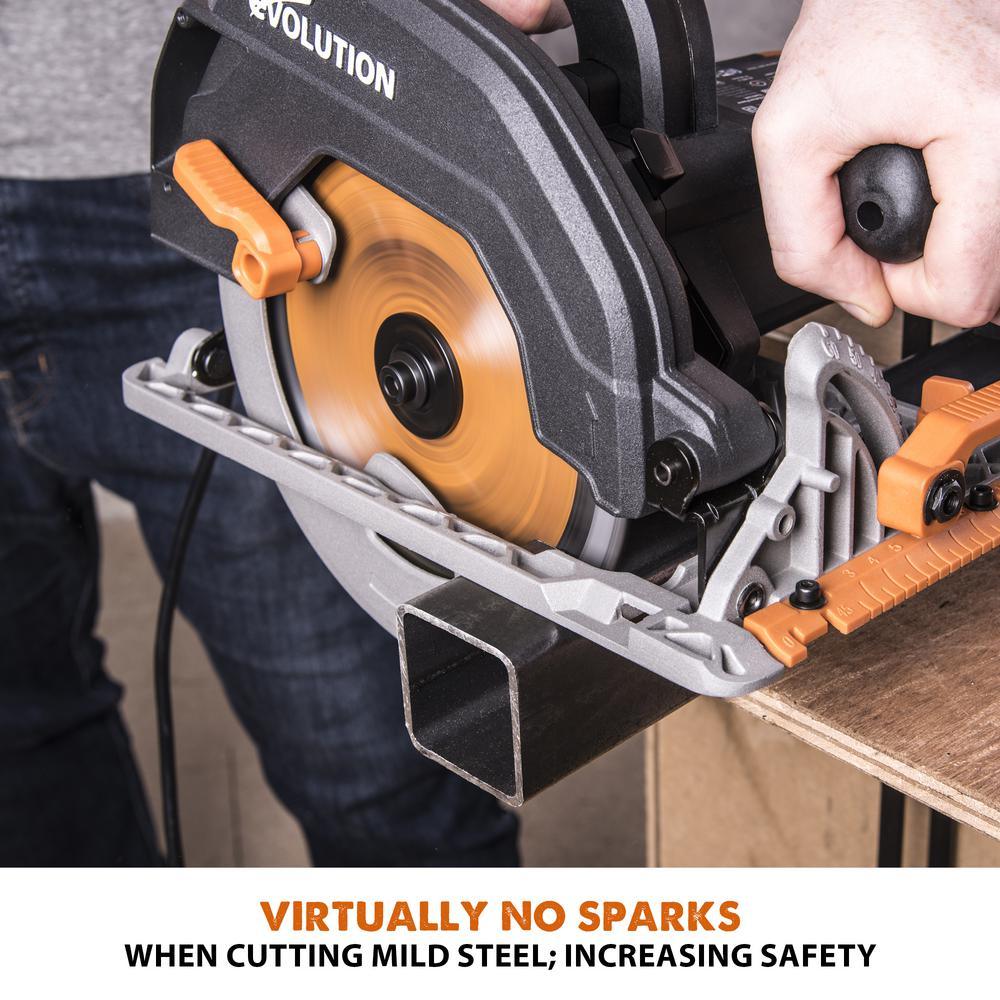 15 Amp 7-1/4 in. Circular Saw with LED Light, Electric Brake, 13 ft. Rubber Power Cord and Multi-Material Blade - Super Arbor