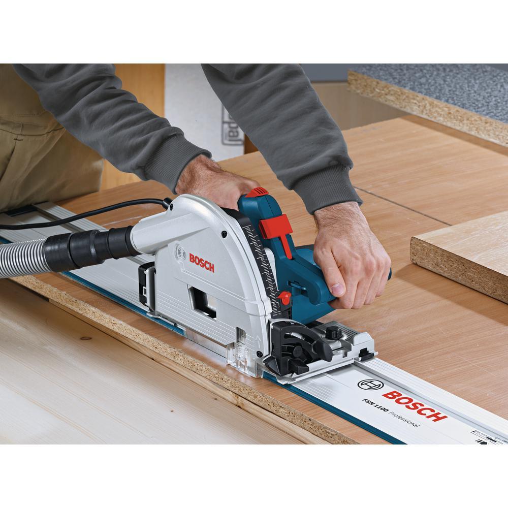6-1/2 in. 13 Amp Corded Track Saw with Free 63 in. Aluminum Tracks and Carrying Bag - Super Arbor
