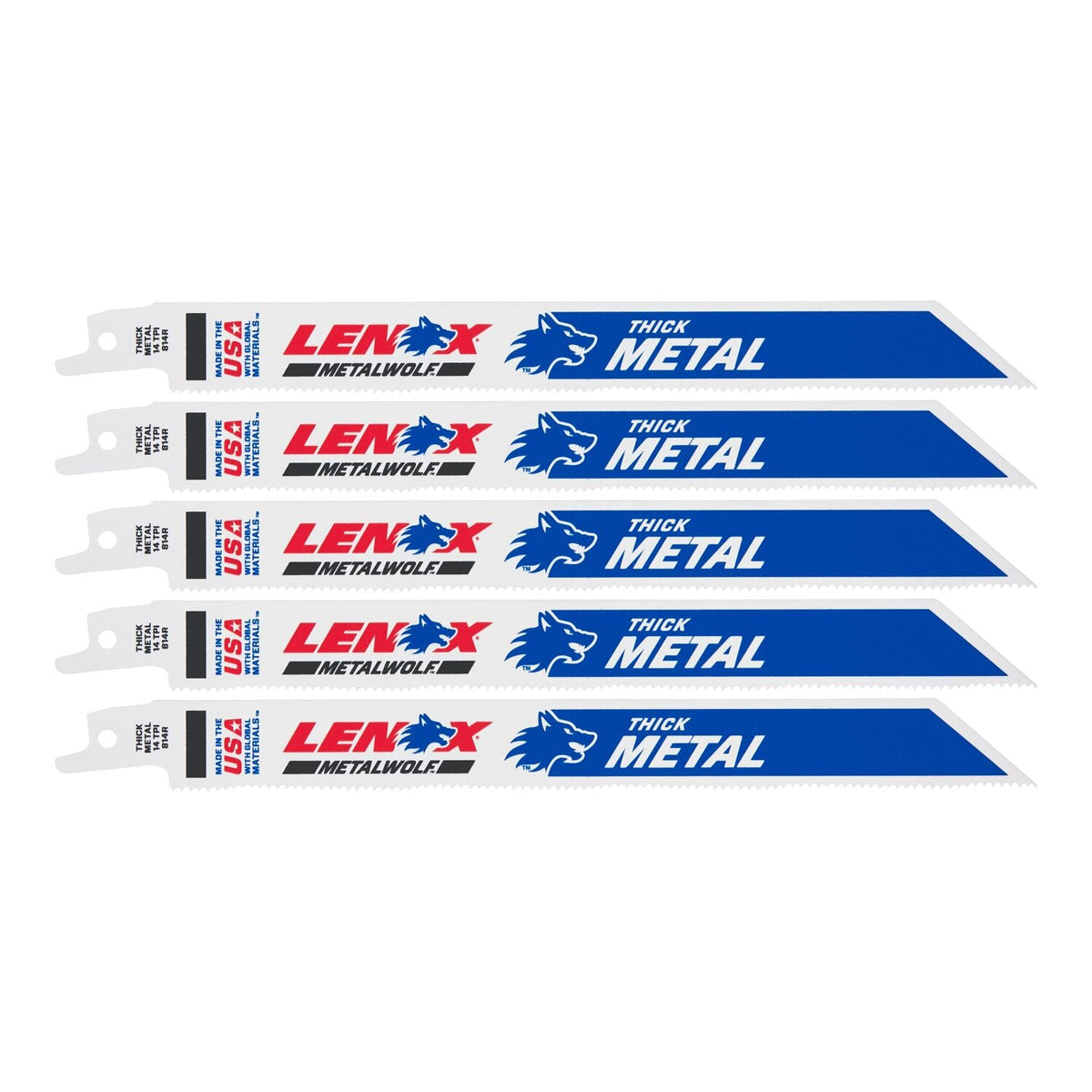 LENOX 5-Pack 8-in 14-TPI Bi-Metal Reciprocating Saw Blades