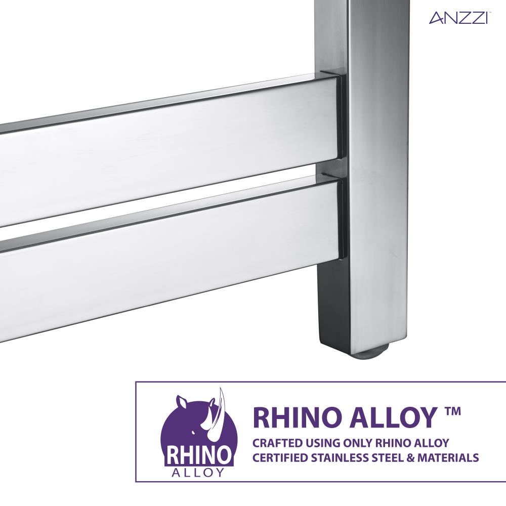 ANZZI Polished Chrome Plug-In Wall-Mount Towel Warmer, 20.47 x 4.134 x 34.25 in